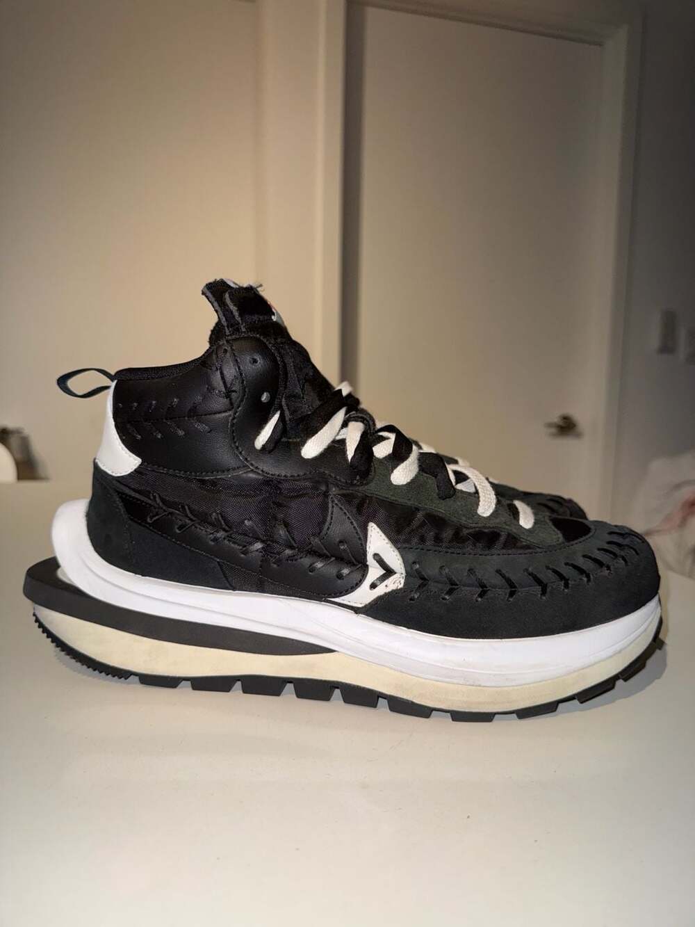 Nike x sacai x Jean Paul Gaultier VaporWaffle Black Size 10